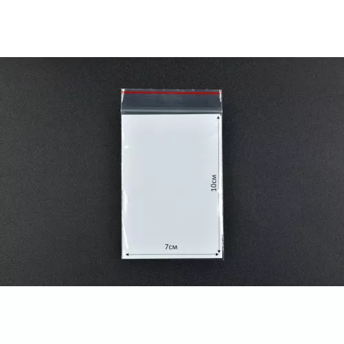 Зип пакет полиэтиленовый / 70*100мм / красная полоса / 95шт