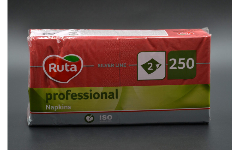 Серветка "Ruta" / 33*33см / 2-шарова / червона / 250шт