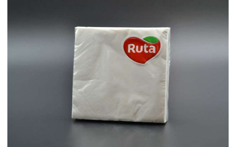 Серветка "Ruta" / 33*33см / 3-шарова / біла / 20шт