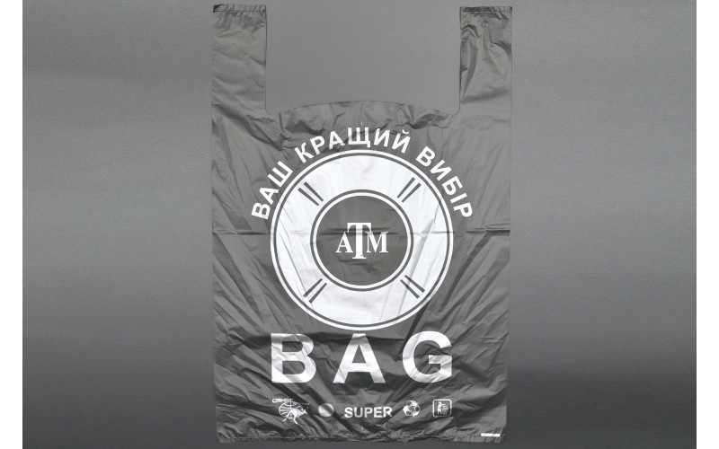 Пакет поліетиленовий майка "BAG" / 40*60см / 30мкм / чорний / 100шт