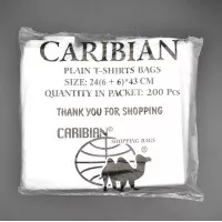 Пакет майка CARIBIAN / 24*43 см / белая / 200 шт