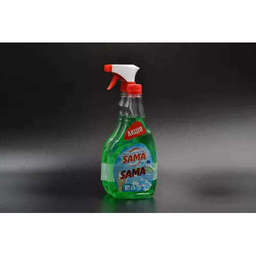 Средство для мойки стекла SAMA + запаска / с распылителем / Яблоко / 500мл