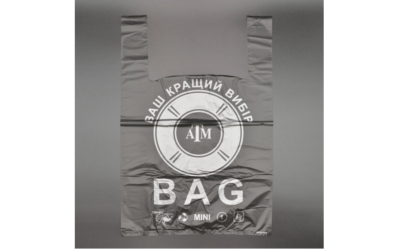 Пакет поліетиленовий майка "BAG" / 36*55см / чорний / 100шт