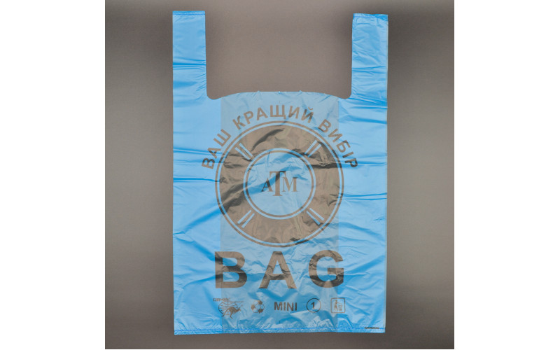 Пакет поліетиленовий майка "BAG" / 36*55см / синій / 100шт