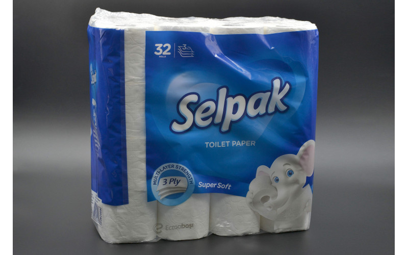Туалетний папір "Selpak" / 3-шаровий / білий / 32шт