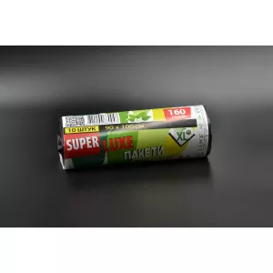 Пакети для сміття Super Luxe GREEN LINE / чорні / 160 л / 10 шт Пакети для сміття Super Luxe GREEN LINE / чорні / 160 л / 10 шт