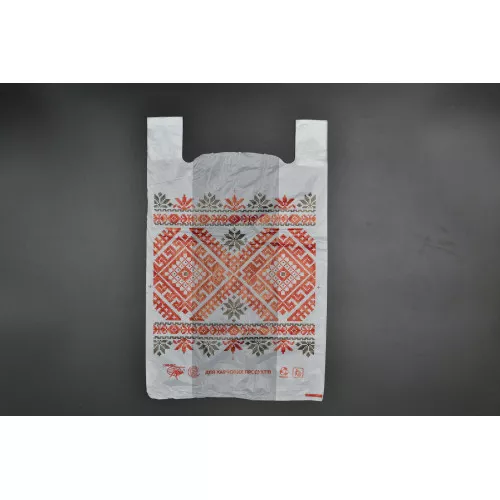 Пакет полиэтиленовый майка Ромб красный / 27*50см / 100шт