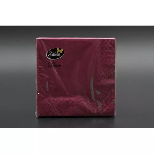 Салфетка Silken / 33*33см / 3-слойная / бордовая / 20шт
