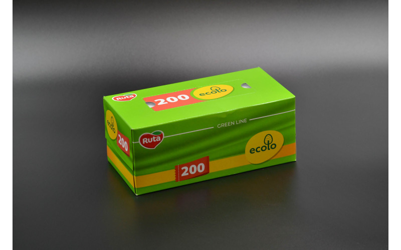 Серветки в коробці "Ecolo" / білі / 2-шарові / 200шт