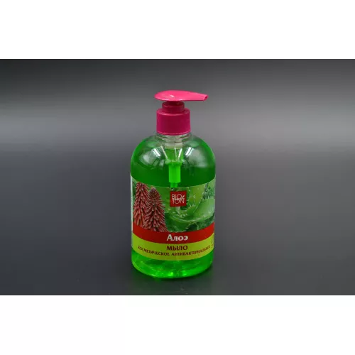 Мыло жидкое BIOTON / антибактериальное / с дозатором / Алое / 500мл