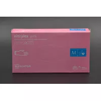 Перчатки нитриловые NITRYLEX / розовые / без пудры / не стерильные / размер-М / 100шт