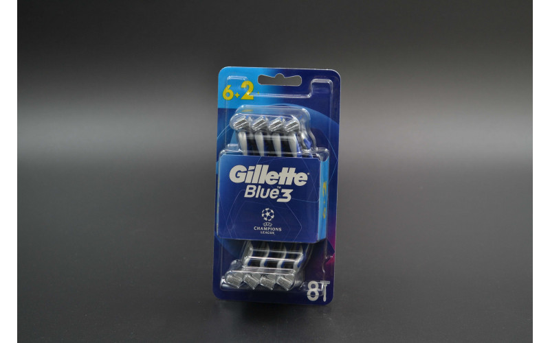 Станок для гоління "Gillette" / BLUE 3 / 6+2шт