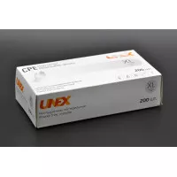 Перчатки одноразовые CPE UNEX / не припудренные / не стерильные / прозрачные / размер-XL / 200 шт