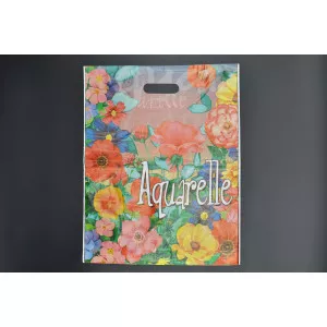 Пакет полиэтиленовый с прорезной ручкой Акварель / 35*44см / 25шт