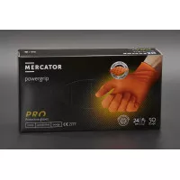 Перчатки нитриловые MERCATOR / оранжевые / без пудры / не стерильные / размер-M / 25пар Перчатки нитриловые MERCATOR / оранжевые / без пудры / не стерильные / размер-M / 25пар