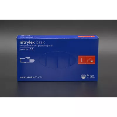 Перчатки нитриловые NITRYLEX Basic / синие / без пудры / не стерильные / размер-L / 50пар