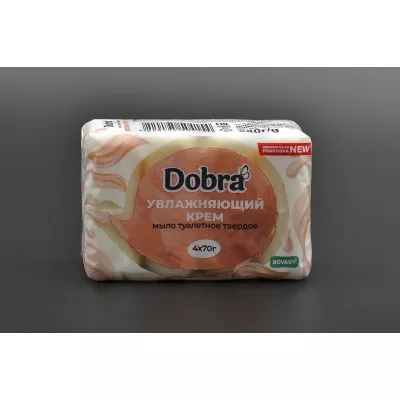 Мило туалетне DOBRA / Зволожуючий крем / 4*70г Мило туалетне DOBRA / Зволожуючий крем / 4*70г