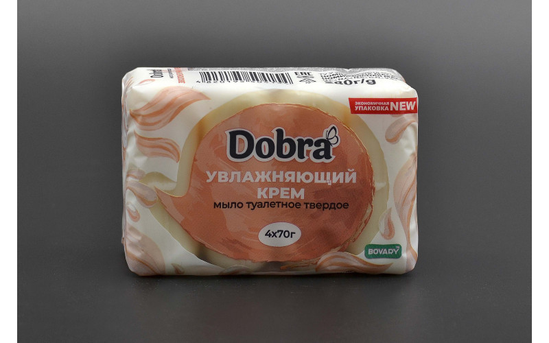 Мило туалетне "DOBRA" / Зволожуючий крем / 4*70г