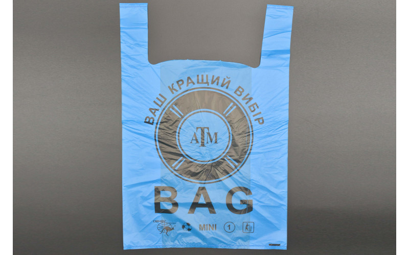 Пакет поліетиленовий майка "BAG" / 36*60см / синій / 100шт