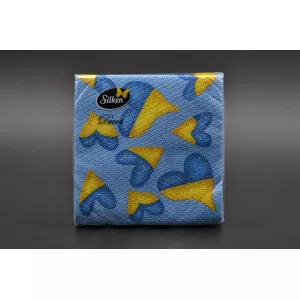 Салфетка Silken / 33*33 см / 2-слойная / Все будет Украина / 16 шт Салфетка Silken / 33*33 см / 2-слойная / Все будет Украина / 16 шт