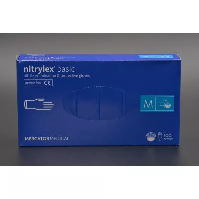 Перчатки нитриловые NITRYLEX Basic / синие / без пудры / не стерильные / размер-M / 100шт