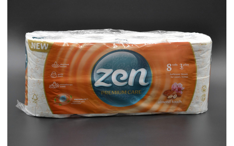 Туалетний папір "ZEN" / Premium / мигдаль / 3-шаровий / 19м / 145 відривів / 8шт
