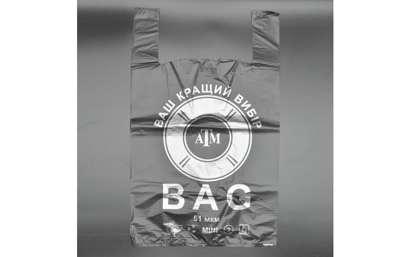 Пакет поліетиленовий майка "BAG" / 36*60см / 51мкм / чорний / 50шт