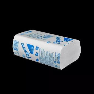 Полотенце бумажное Papero RN007 / 2-слойное / ZZ-сборка / белый / 200 шт