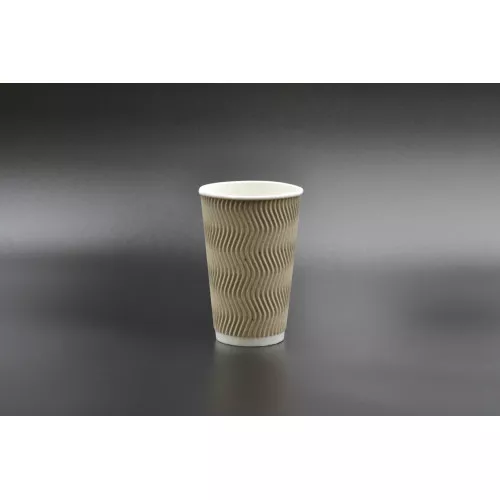 Стакан бумажный гофрированный ТИТАН / 500мл / крафт / №90,91 / 15шт