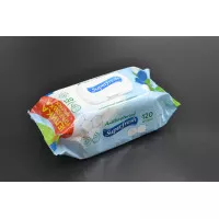 Салфетки влажные Superfresh / с клапаном / Антибактериальные / 120шт Салфетки влажные Superfresh / с клапаном / Антибактериальные / 120шт