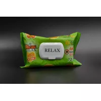 Серветки вологі RELAX / з клапаном / Антибактеріальні / 72шт