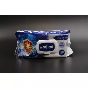 Серветки вологі MiMi / з клапаном / Антибактеріальні / 120шт Серветки вологі MiMi / з клапаном / Антибактеріальні / 120шт