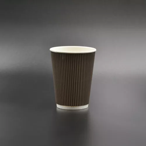 Стакан бумажный гофрированный ЭКО / 420мл / коричневый / №91 / 15шт