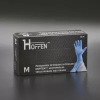Перчатки нитриловые HOFFEN 3,2 г / синие / без пудры / не стерильные / размер-M / 50 пар