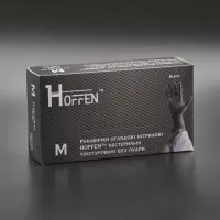 Перчатки нитриловые HOFFEN 3,5 г / черные / без пудры / не стерильные / размер-M / 50 пар