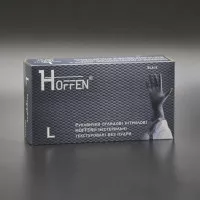 Перчатки нитриловые HOFFEN 3,5 г / черные / без пудры / не стерильные / размер-L / 50 пар