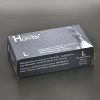 Перчатки нитриловые HOFFEN 3,5 г / черные / без пудры / не стерильные / размер-L / 50 пар Перчатки нитриловые HOFFEN 3,5 г / черные / без пудры / не стерильные / размер-L / 50 пар