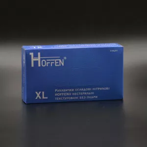 Перчатки нитриловые HOFFEN 3,5 г / фиолетовые / без пудры / не стерильные / размер-XL / 50 пар Перчатки нитриловые HOFFEN 3,5 г / фиолетовые / без пудры / не стерильные / размер-XL / 50 пар