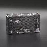 Перчатки нитриловые HOFFEN 3,5 г / черные / без пудры / не стерильные / размер-S / 50 пар
