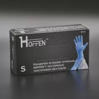 Перчатки нитриловые HOFFEN 3,2 г / синие / без пудры / не стерильные / размер-S / 50 пар