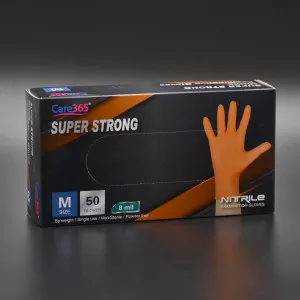 Рукавички нітрилові CARE365 Super strong / помаранчеві / без пудри / не стерильні / розмір-М / 25 пар Рукавички нітрилові CARE365 Super strong / помаранчеві / без пудри / не стерильні / розмір-М / 25 пар