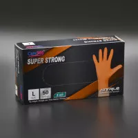 Перчатки нитриловые CARE365 Super strong / оранжевые / без пудры / не стерильные / размер-L / 25 пар