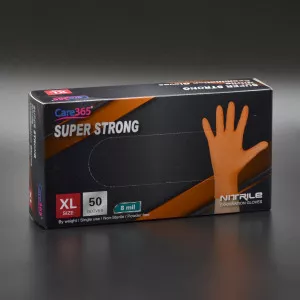Рукавички нітрилові CARE365 Super strong / помаранчеві / без пудри / не стерильні / розмір-XL / 25 пар Рукавички нітрилові CARE365 Super strong / помаранчеві / без пудри / не стерильні / розмір-XL / 25 пар