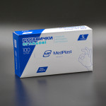 Рукавички нітрилові "MedPlast" / сині / без пудри / не стерильні / розмір-S / 100 шт