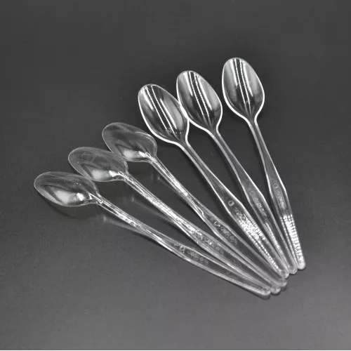 Ложка пластиковая коктейльная, десертная "Андрекс" / прозрачная / 100 шт