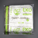 Пакет майка "ЕCО HDPE" / 22*38 см / 10 мкм / біла / 160 шт