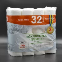 Туалетний папір Кохавинка Срібло / 3-шаровий / 160 відривів / 32 шт