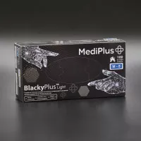 Перчатки нитриловые MediPlus BlackyPlus Light / черные / без пудры / не стерильные / размер-M / 100 шт