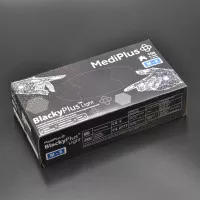 Перчатки нитриловые MediPlus BlackyPlus Light / черные / без пудры / не стерильные / размер-M / 100 шт