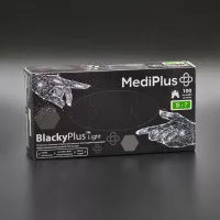 Перчатки нитриловые MediPlus BlackyPlus Light / черные / без пудры / не стерильные / размер-S / 100 шт